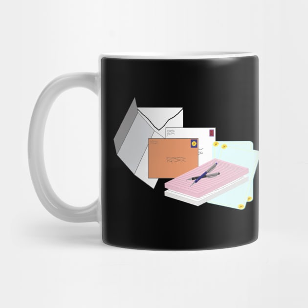 Snail Mail Happy Mail (Stacked Version – Black Background) by Art By LM Designs 